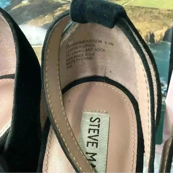 Steve Madden Women's Carrson Block Heel Black Suede Sandal Size 9.5 M - Picture 13 of 14